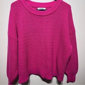 Pink Shaker Knit Cotton Sweater XL